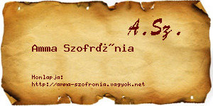 Amma Szofrónia névjegykártya